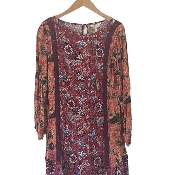 MATILDA JANE Lovely Menagerie Dress Orange & Burgundy Floral Shift - Picture 4 of 7